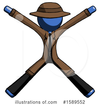 Royalty-Free (RF) Blue Design Mascot Clipart Illustration by Leo Blanchette - Stock Sample #1589552