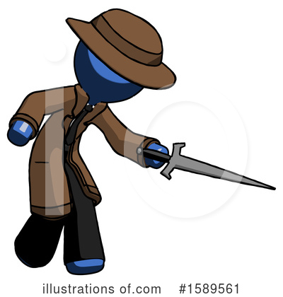 Royalty-Free (RF) Blue Design Mascot Clipart Illustration by Leo Blanchette - Stock Sample #1589561