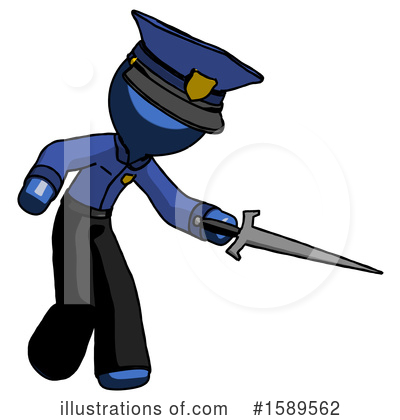 Royalty-Free (RF) Blue Design Mascot Clipart Illustration by Leo Blanchette - Stock Sample #1589562