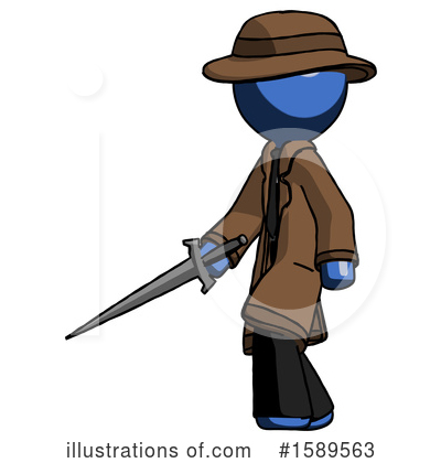 Royalty-Free (RF) Blue Design Mascot Clipart Illustration by Leo Blanchette - Stock Sample #1589563