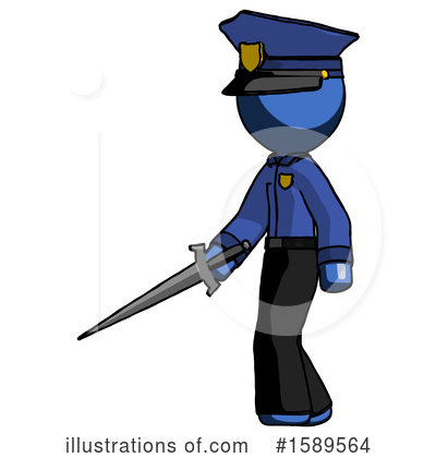 Royalty-Free (RF) Blue Design Mascot Clipart Illustration by Leo Blanchette - Stock Sample #1589564