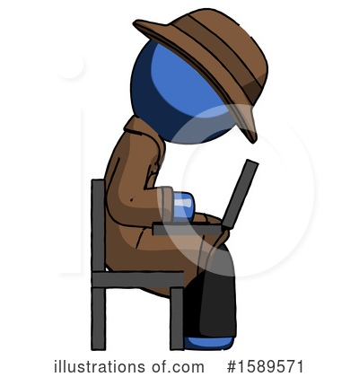 Royalty-Free (RF) Blue Design Mascot Clipart Illustration by Leo Blanchette - Stock Sample #1589571