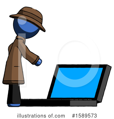 Royalty-Free (RF) Blue Design Mascot Clipart Illustration by Leo Blanchette - Stock Sample #1589573