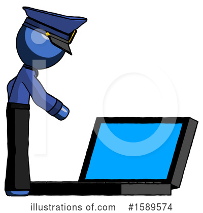 Royalty-Free (RF) Blue Design Mascot Clipart Illustration by Leo Blanchette - Stock Sample #1589574