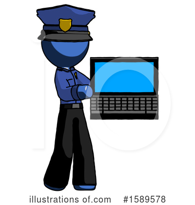 Royalty-Free (RF) Blue Design Mascot Clipart Illustration by Leo Blanchette - Stock Sample #1589578