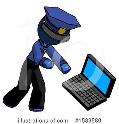 Royalty-Free (RF) Blue Design Mascot Clipart Illustration by Leo Blanchette - Stock Sample #1589580