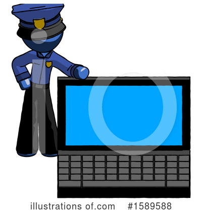 Royalty-Free (RF) Blue Design Mascot Clipart Illustration by Leo Blanchette - Stock Sample #1589588