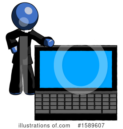 Royalty-Free (RF) Blue Design Mascot Clipart Illustration by Leo Blanchette - Stock Sample #1589607