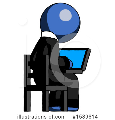 Royalty-Free (RF) Blue Design Mascot Clipart Illustration by Leo Blanchette - Stock Sample #1589614