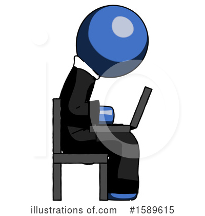 Royalty-Free (RF) Blue Design Mascot Clipart Illustration by Leo Blanchette - Stock Sample #1589615