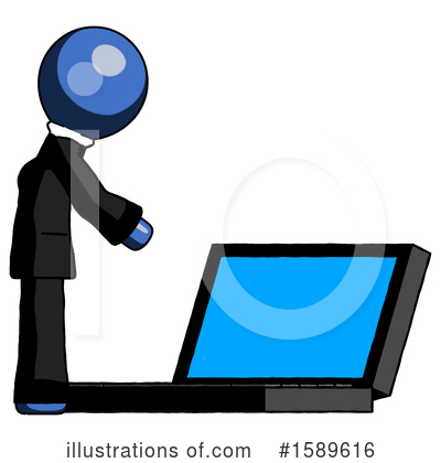 Royalty-Free (RF) Blue Design Mascot Clipart Illustration by Leo Blanchette - Stock Sample #1589616