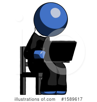 Royalty-Free (RF) Blue Design Mascot Clipart Illustration by Leo Blanchette - Stock Sample #1589617