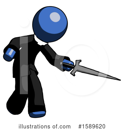 Royalty-Free (RF) Blue Design Mascot Clipart Illustration by Leo Blanchette - Stock Sample #1589620