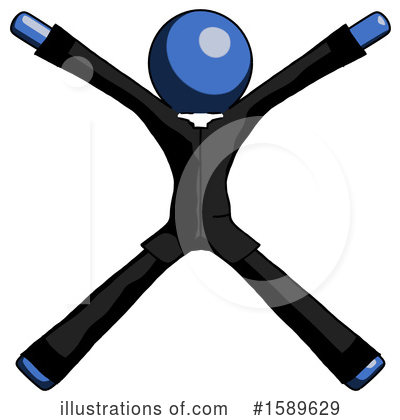 Royalty-Free (RF) Blue Design Mascot Clipart Illustration by Leo Blanchette - Stock Sample #1589629