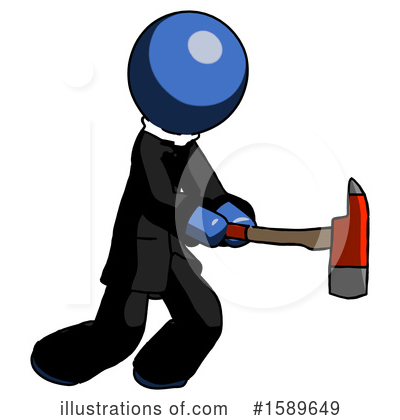 Royalty-Free (RF) Blue Design Mascot Clipart Illustration by Leo Blanchette - Stock Sample #1589649
