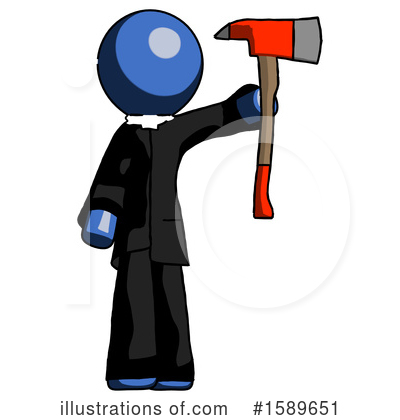Royalty-Free (RF) Blue Design Mascot Clipart Illustration by Leo Blanchette - Stock Sample #1589651