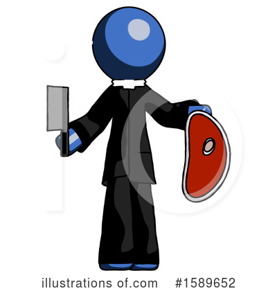 Royalty-Free (RF) Blue Design Mascot Clipart Illustration by Leo Blanchette - Stock Sample #1589652