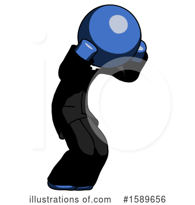 Royalty-Free (RF) Blue Design Mascot Clipart Illustration by Leo Blanchette - Stock Sample #1589656