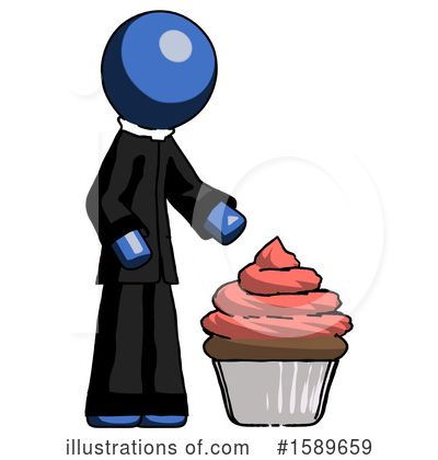 Royalty-Free (RF) Blue Design Mascot Clipart Illustration by Leo Blanchette - Stock Sample #1589659
