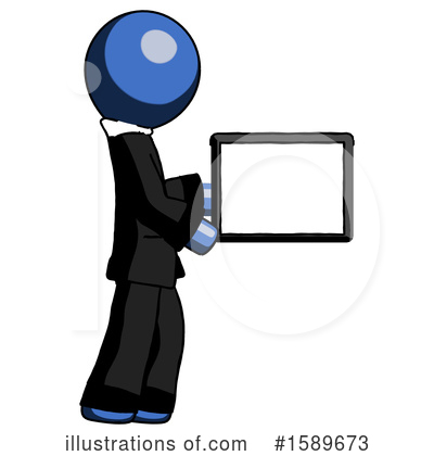 Royalty-Free (RF) Blue Design Mascot Clipart Illustration by Leo Blanchette - Stock Sample #1589673