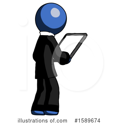 Royalty-Free (RF) Blue Design Mascot Clipart Illustration by Leo Blanchette - Stock Sample #1589674