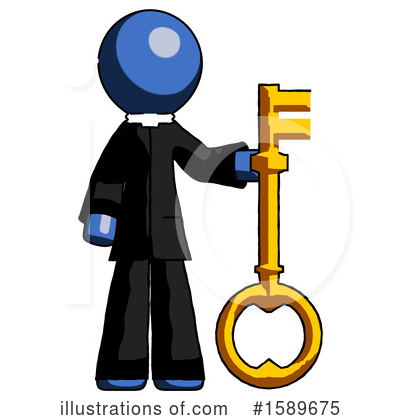 Royalty-Free (RF) Blue Design Mascot Clipart Illustration by Leo Blanchette - Stock Sample #1589675