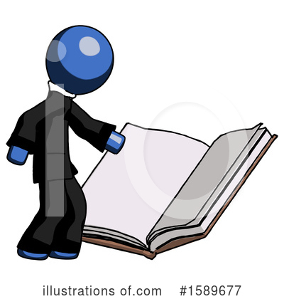 Royalty-Free (RF) Blue Design Mascot Clipart Illustration by Leo Blanchette - Stock Sample #1589677