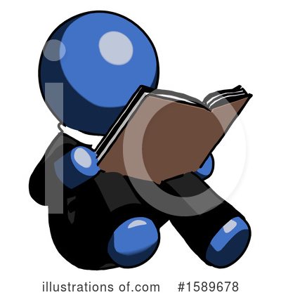 Royalty-Free (RF) Blue Design Mascot Clipart Illustration by Leo Blanchette - Stock Sample #1589678