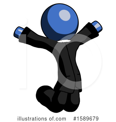 Royalty-Free (RF) Blue Design Mascot Clipart Illustration by Leo Blanchette - Stock Sample #1589679