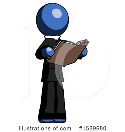 Royalty-Free (RF) Blue Design Mascot Clipart Illustration by Leo Blanchette - Stock Sample #1589680