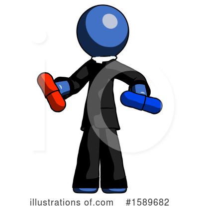 Royalty-Free (RF) Blue Design Mascot Clipart Illustration by Leo Blanchette - Stock Sample #1589682