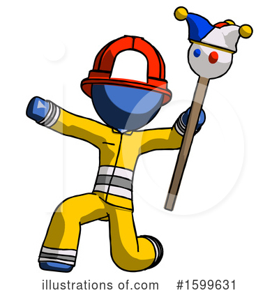 Royalty-Free (RF) Blue Design Mascot Clipart Illustration by Leo Blanchette - Stock Sample #1599631