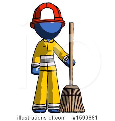 Royalty-Free (RF) Blue Design Mascot Clipart Illustration by Leo Blanchette - Stock Sample #1599661