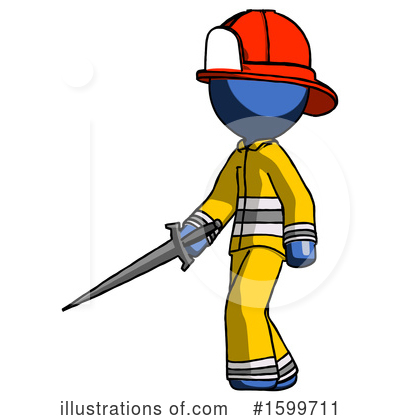 Royalty-Free (RF) Blue Design Mascot Clipart Illustration by Leo Blanchette - Stock Sample #1599711