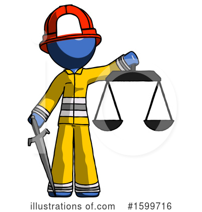 Royalty-Free (RF) Blue Design Mascot Clipart Illustration by Leo Blanchette - Stock Sample #1599716