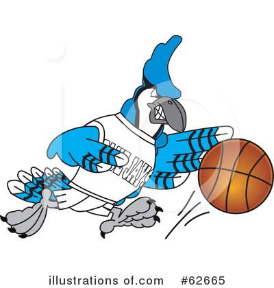 Royalty-Free (RF) Blue Jay Mascot Clipart Illustration by Mascot Junction - Stock Sample #62665