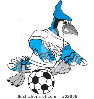 Royalty-Free (RF) Blue Jay Mascot Clipart Illustration by Mascot Junction - Stock Sample #62668