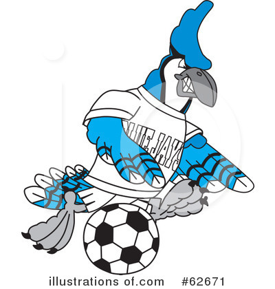 Royalty-Free (RF) Blue Jay Mascot Clipart Illustration by Mascot Junction - Stock Sample #62671
