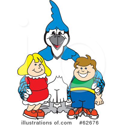 Royalty-Free (RF) Blue Jay Mascot Clipart Illustration by Mascot Junction - Stock Sample #62676