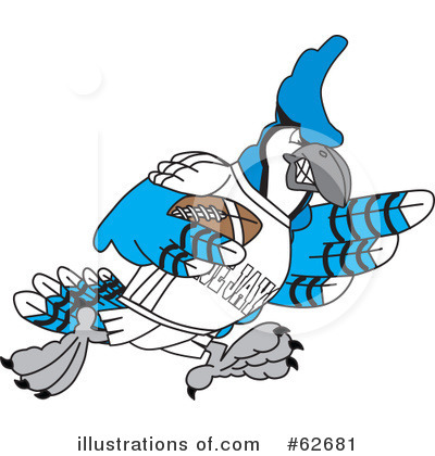 Royalty-Free (RF) Blue Jay Mascot Clipart Illustration by Mascot Junction - Stock Sample #62681