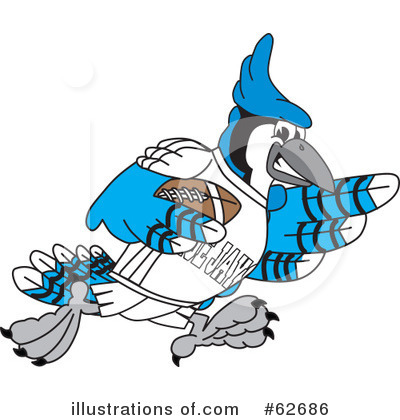 Royalty-Free (RF) Blue Jay Mascot Clipart Illustration by Mascot Junction - Stock Sample #62686