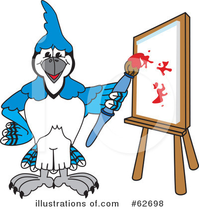 Royalty-Free (RF) Blue Jay Mascot Clipart Illustration by Mascot Junction - Stock Sample #62698