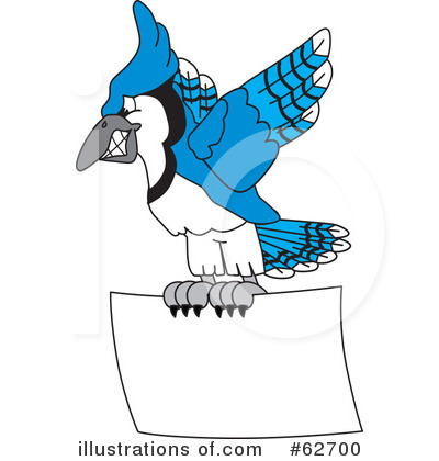Royalty-Free (RF) Blue Jay Mascot Clipart Illustration by Mascot Junction - Stock Sample #62700
