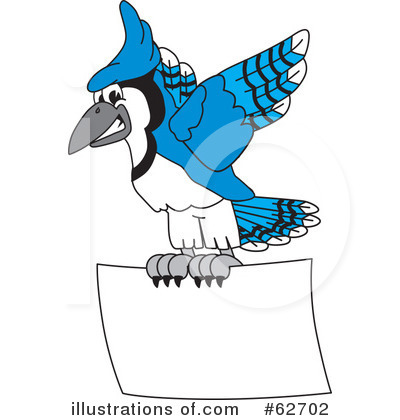 Royalty-Free (RF) Blue Jay Mascot Clipart Illustration by Mascot Junction - Stock Sample #62702