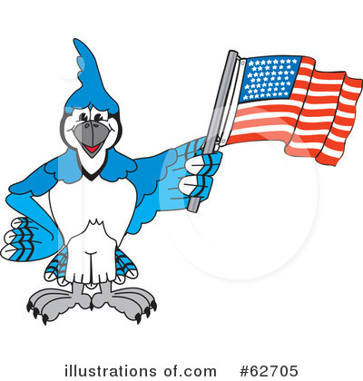 Royalty-Free (RF) Blue Jay Mascot Clipart Illustration by Mascot Junction - Stock Sample #62705