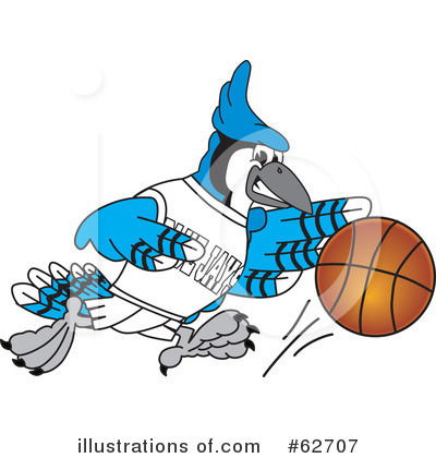 Royalty-Free (RF) Blue Jay Mascot Clipart Illustration by Mascot Junction - Stock Sample #62707