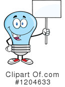 Blue Light Bulb Clipart #1204633 by Hit Toon