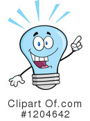 Blue Light Bulb Clipart #1204642 by Hit Toon