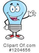 Blue Light Bulb Clipart #1204656 by Hit Toon