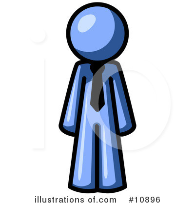 Royalty-Free (RF) Blue Man Clipart Illustration by Leo Blanchette - Stock Sample #10896